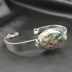 New Sterling Silver Paua Iridescent Shell Bracelet